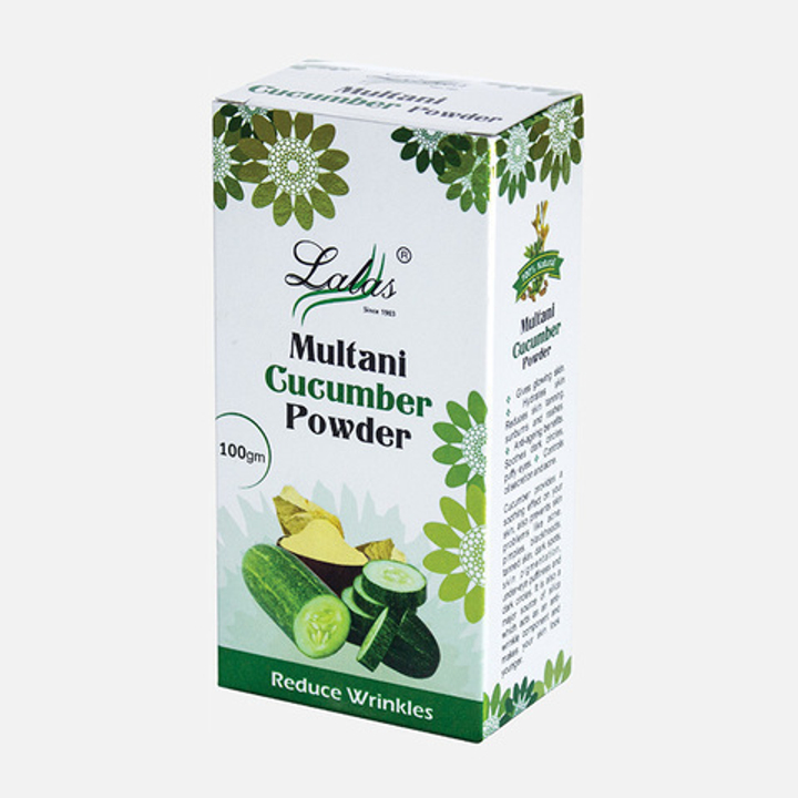 Маска-убтан для лица Lalas Multani Cucumber Powder на основе глины с огурцом, против морщин, 100 гр