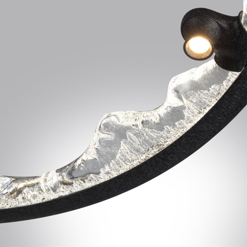 7001/55L HIGHTECH ODL25 253 Подвесной светильник черный ice crack/акрил/хрусталь разд. включение с ПДУ IP20 LED 55W 1873Лм 3000/4000/5700K CRI &gt; 90 CAYON