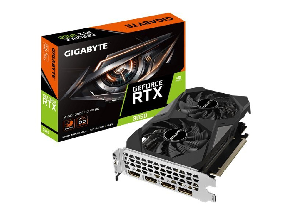 Видеокарта Gigabyte Nvidia GeForce RTX 3050 [GV-N3050WF2OCV2-6GD]