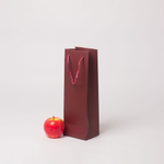 Пакет 11x34x9, бордо, витой шнур, картон VIP