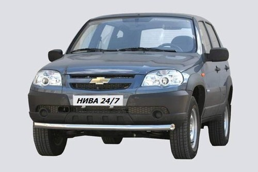 Защита переда «Труба» (Ø=63,5 мм) Chevrolet Niva (03.2009 -)/Lada Niva (07.2020 -) (нержавеющая сталь)