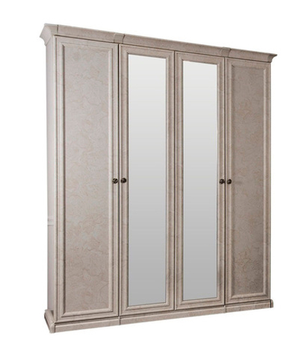 Афина (Эра) Шкаф четырехдверный (2+2) с зеркалом (крем корень)