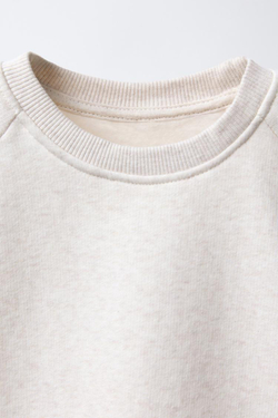 ZARA ОДНОТОННАЯ ТОЛСТОВКА С ЭТИКЕТКОЙ, ПЕСОЧНЫЙ МЕЛАНЖ