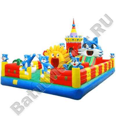 Коммерческий надувной батут "Кошкин дом"