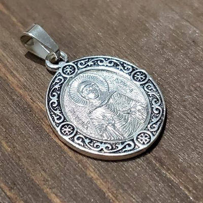 Нательная именная икона святая Кира с серебрением