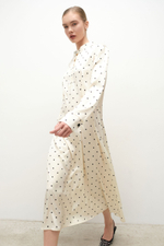 Платье полуприталенное в горох