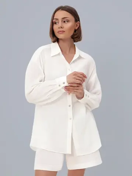 Костюм - пижама с шортами из муслина домашний оверсайз