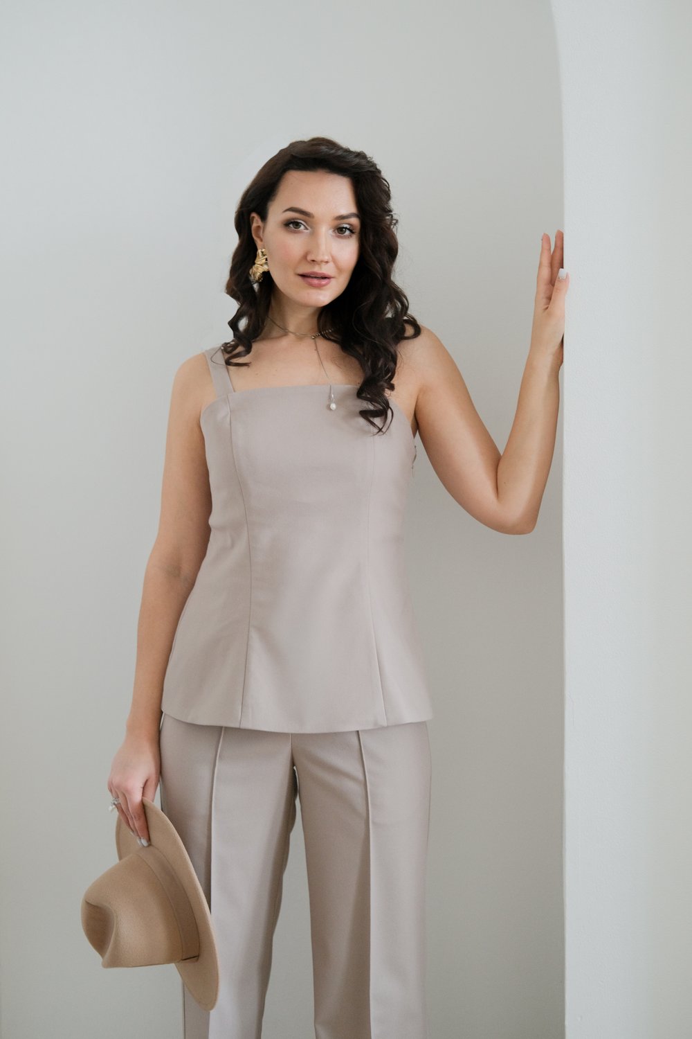 Удлиненный топ-корсаж из вискозы