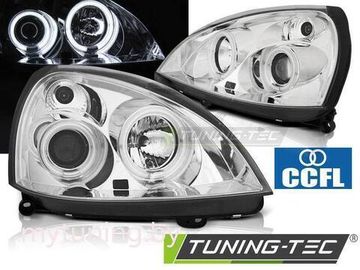 Передние фары Angel Eyes для Renault Clio II (01-05) CCFL Chrome