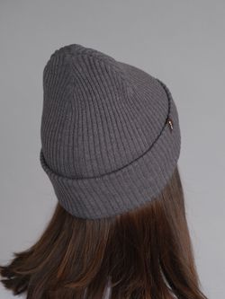 Шапка вязаная весенняя/осенняя МУЛА (Графит)