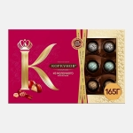 Коллекция шоколадных конфет Коркунов из молочного шоколада с фундуком карамелизированным грецким орехом и вафельной крошкой 165г