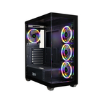 УЦЕНКА_Корпус BaseTech eXtreme GFX-05, Без БП, EATX, белый, 4xFRGB FAN, 2xUSB2, 1xUSB3, бок: закалённое стекло (RMA_BT-GFX-05W-TG-4F-RGB) {замятие дальнего верхнего левого угла; замятие ручки боковой стенки}