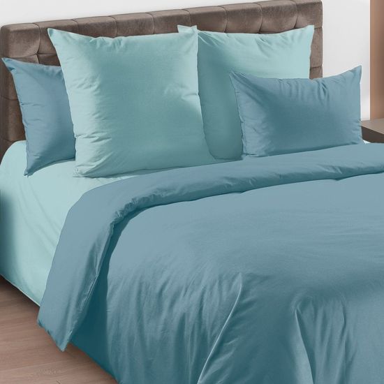 Евро Макси комплект постельного белья Морская волна (Король) перкаль