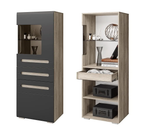 Шкаф Наоми ШК-24 со стеклом правый дуб каньон/графит