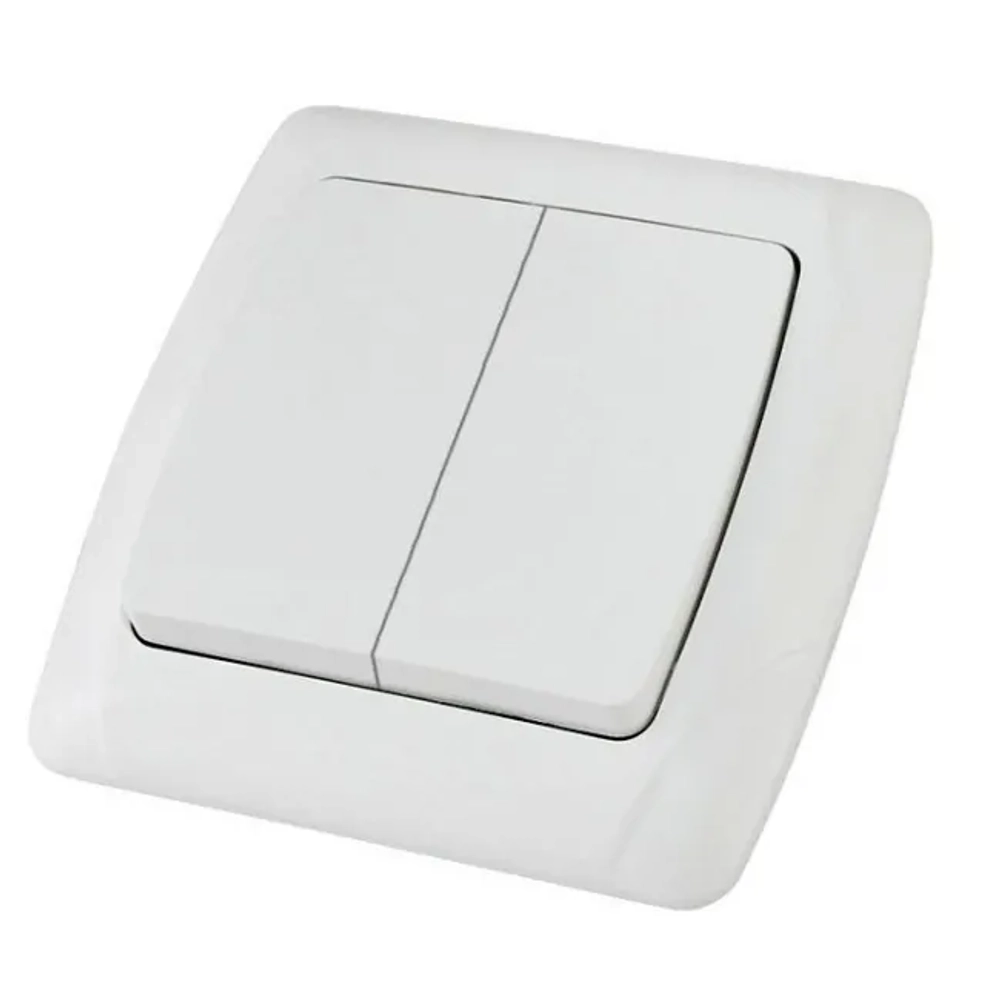 Выключатель 2-клавишный скрытой проводки