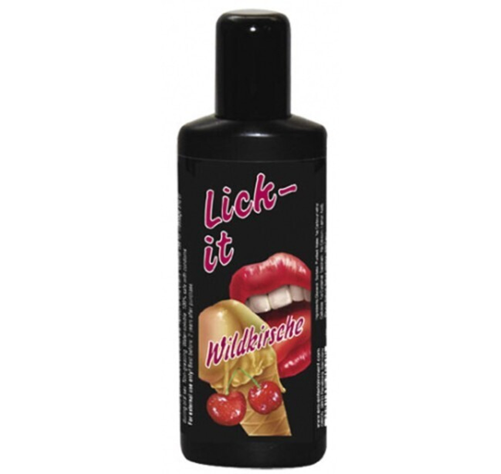 Съедобная смазка + массаж 3в1 LICK IT Вишня (100 мл)