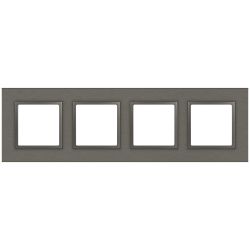 Рамка для розеток и выключателей ЭРА Elegance 14-5204-16 на 4 поста, металл, титан