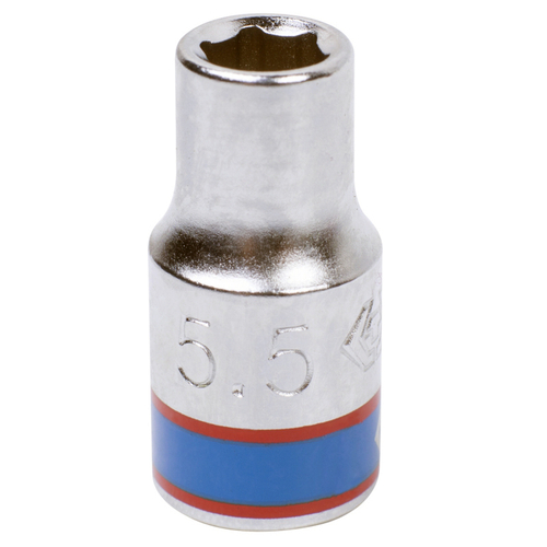 KING TONY (233555M) Головка торцевая стандартная шестигранная 1/4", 5.5 мм