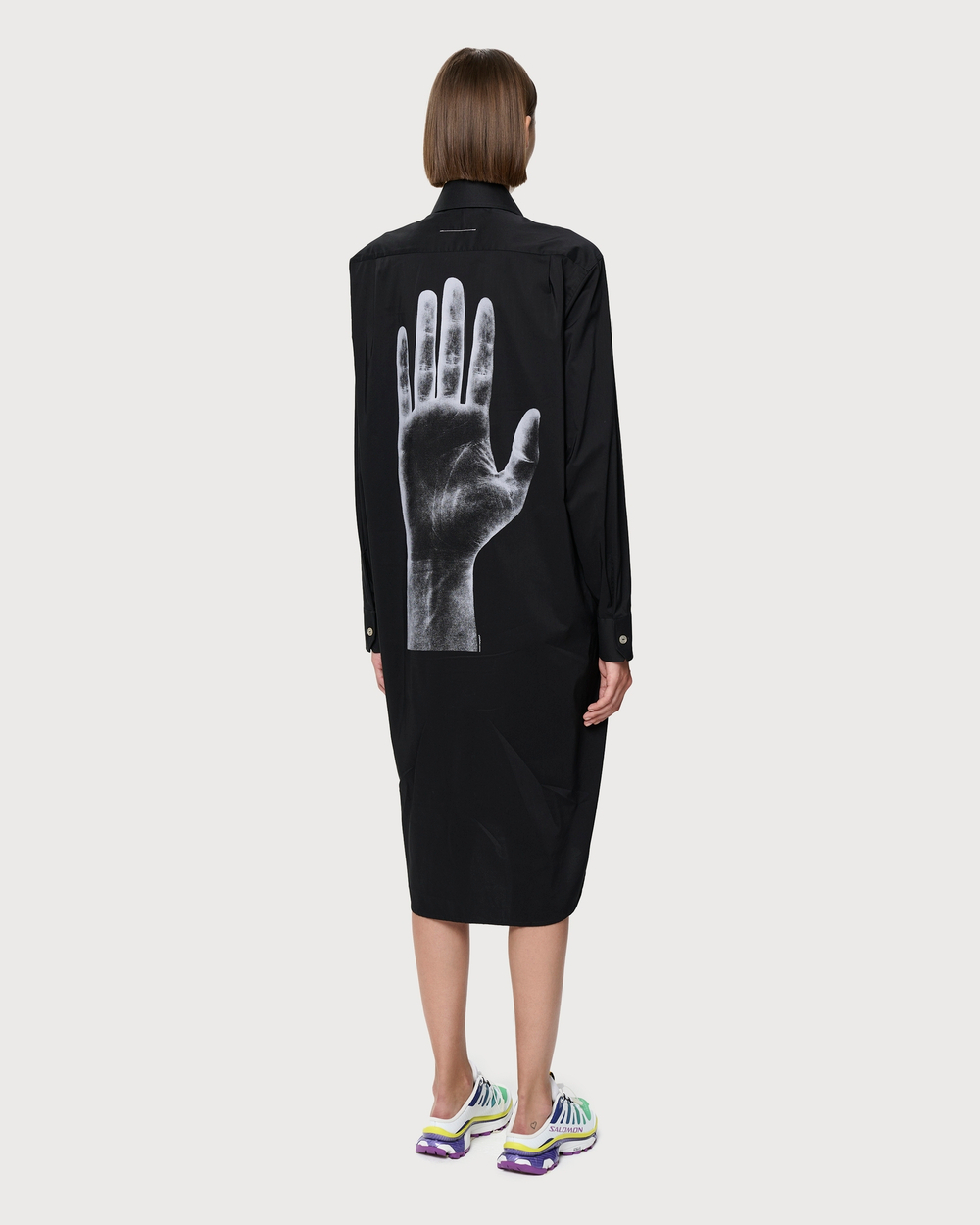 MM6 MAISON MARGIELA ПЛАТЬЕ-РУБАШКА С ПРИНТОМ НА СПИНЕ
