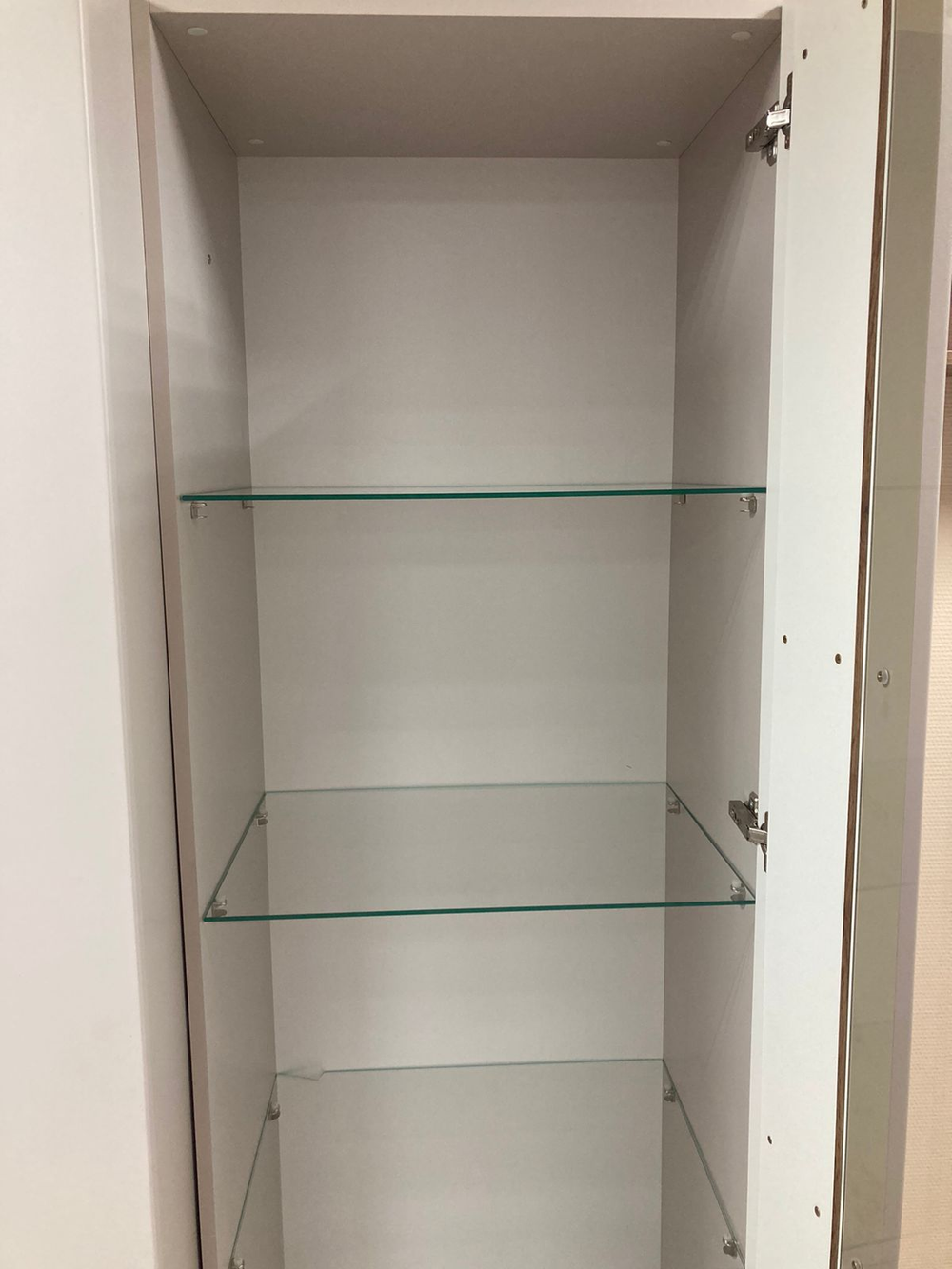 Шкаф навесной витрина Валенсия кашемир/софт сантьяго левый