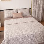 Комплект постельного белья на резинке Сатин Aurora Veil/Вуаль Авроры с Покрывалом AVR004