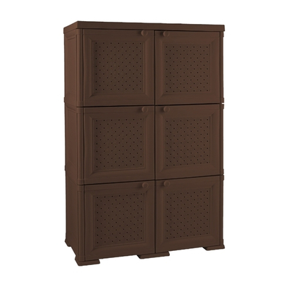 Шкаф - тумба пластиковый высокий "УЮТ" 6 отделений Э-037 (шоколадный) 810х420х1225
