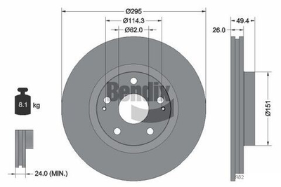 BENDIX Braking - BDS1218-BEN - Brake Disc