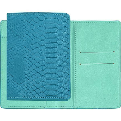 Обложка для паспорта кожзам "Clair" бирюзовый