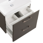 Подвесная тумба с раковиной Belbagno DUE 60 см Оружейная сталь DUE-600-2C-SO-GM-P + BB-8076-3-60