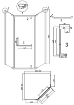 Душевое ограждение Grossman Pragma 302.K33.03.9090.21.02 (90х90х195) трапеция,распашная,черный матовый,стекло шиншилла, 1 место