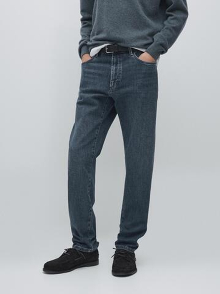Massimo Dutti Джинсы зауженного кроя, глубокий синий