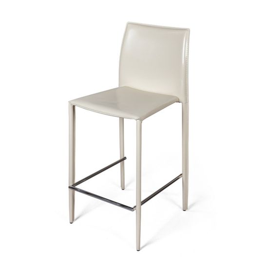 Стул полубарный Rolf, кожа бежевый