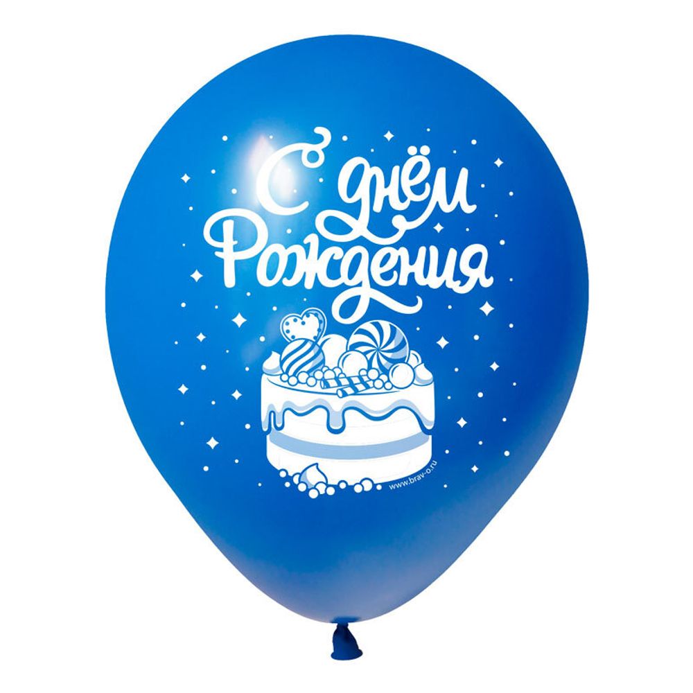 Шар (12''/30 см) С Днем рождения, Поздравления, Ассорти Пастель, Ассорти Пастель 2 ст.   50 шт.