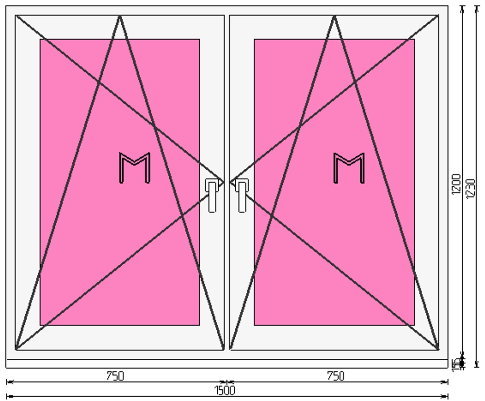 Пластиковое окно 1200 х 1500 ТермА Эко