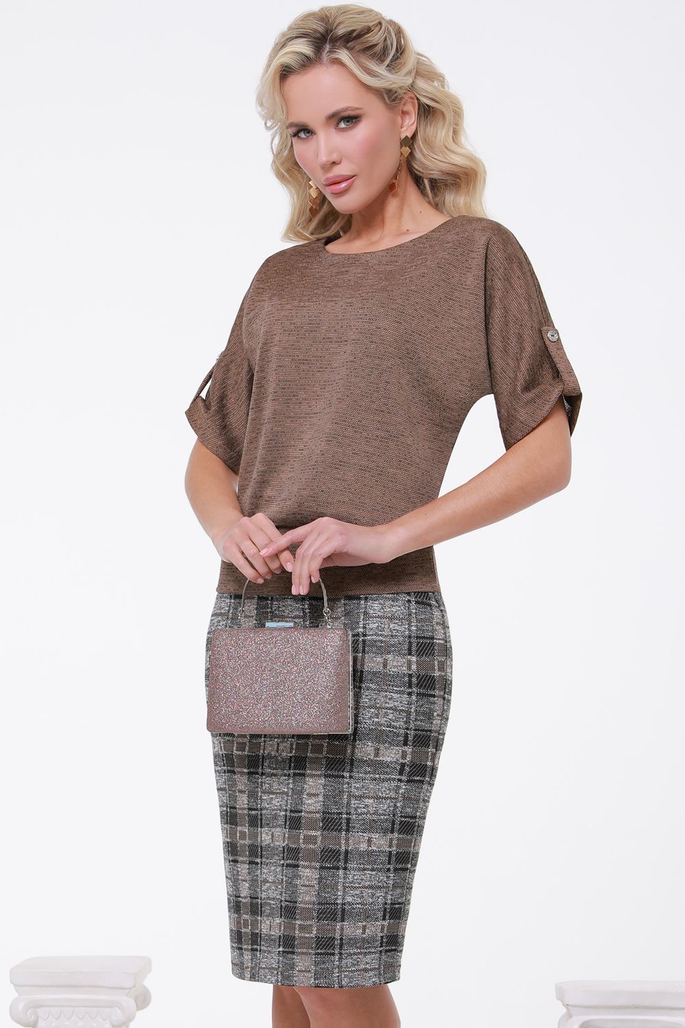 Костюм с юбкой в клетку DStrend (Акция)