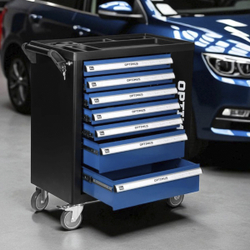 OPT-917P Тележка инструментальная, 7 полок с набором инструментов 289 пр, пластиковая столешница