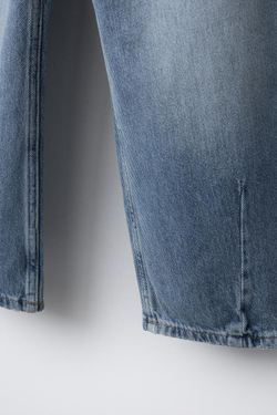 ZARA ДЖИНСЫ BARREL, СИНИЙ