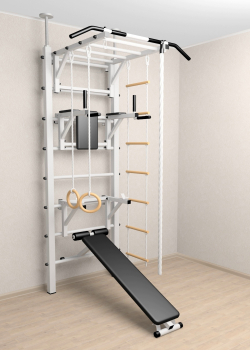 Шведская стенка Sv Sport враспор (Турник рукоход/Брусья/Стойка/Скамья/Канат/Кольца/Лестница)