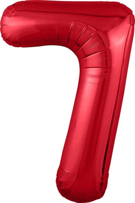 Шар (40""/102 см) Цифра, 7 Slim, Красный, 1 шт. в упак. г80