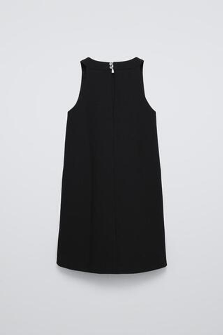 ZARA ПЛАТЬЕ С КОНТРАСТНОЙ ДЕТАЛЬЮ, ЧЕРНЫЙ