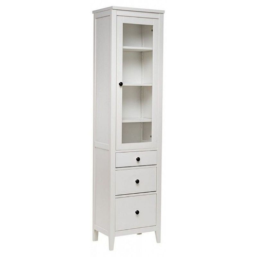 Шкаф с витриной для посуды Кантри 13 (белый лак), 49,2х197,2х36,4 см