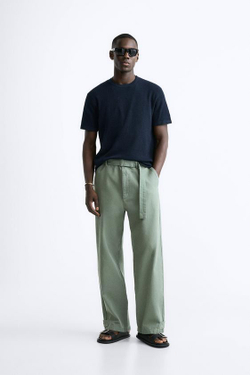 ZARA БАЗОВАЯ ФУТБОЛКА, МОРСКОЙ СИНИЙ