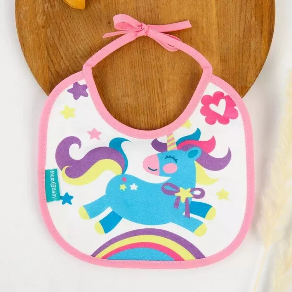 9807159 Нагрудник детский «Для доченьки» из махры, р-р. 20*20см, рисунок МИКС