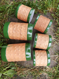 Кружка большая фарфоровая без ручки с берестой. Коллекция Dots (Пупырышки или Точки)