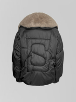 Куртка FoFo Shop 802 однотонная на молнии с меховым воротником