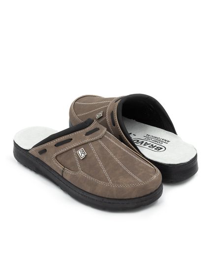 500 | "Ivan" | Коричневые мужские медицинские сабо с закрытым носом