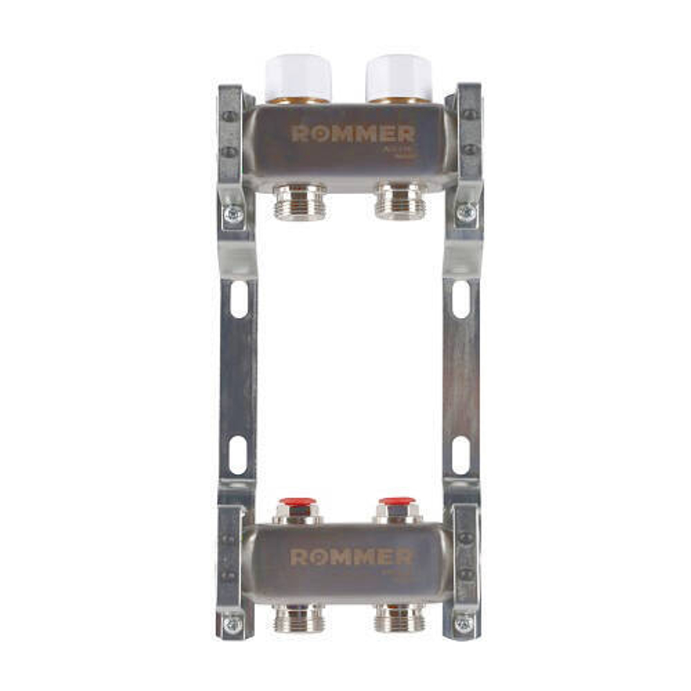 Коллекторная группа для радиаторного отопления ROMMER RMS3200 - 1" на 2 контура 3/4"EK
