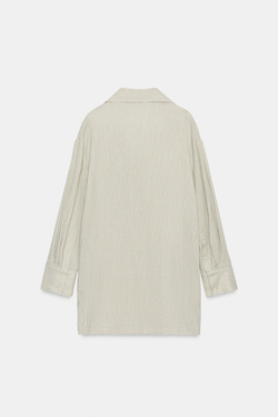 ZARA АСИММЕТРИЧНАЯ РУБАШКА В ПОЛОСКУ — ZW COLLECTION, ЗЕЛЕНЫЙ