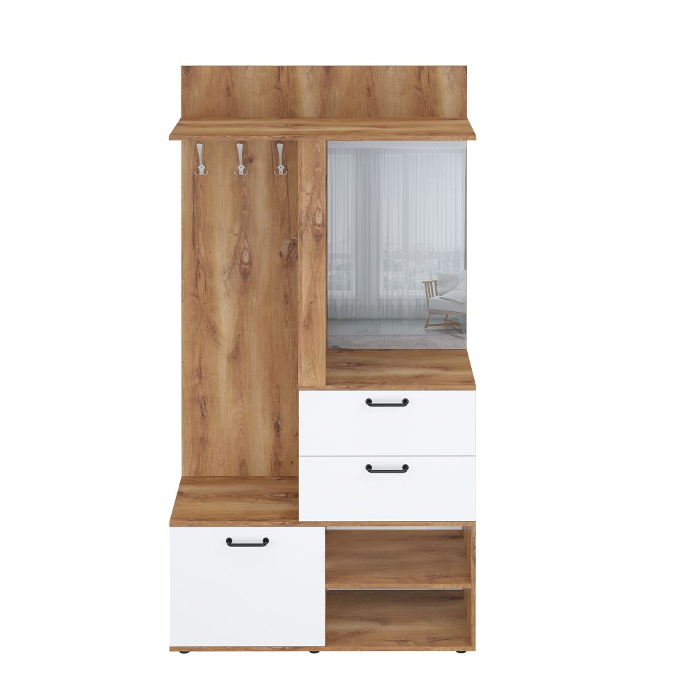 Прихожая Сеул (дуб кельтик/белый), МФ 1+1