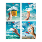 Тетрадь А5ф, 48л. клетка на гребне мат.ламин. 4 диз.в блистер "Волшебные облака" (Хатбер)